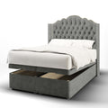 Amelia Chesterfield Fabric Upholstered Serenity Winged Headboard with Ottoman Storage Bed & Mattress Options-Ottoman Bed-Chic Concept