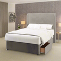 Valencia Plain Top Curve Wing Bespoke Headboard Divan Base Storage Bed with Mattress Options-Divan Bed-Chic Concept