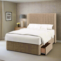 Vienna Fluted Top Curve Wing Bespoke Headboard Divan Base Storage Bed with Mattress Options-Divan Bed-Chic Concept