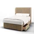 Vienna Fluted Top Curve Wing Bespoke Headboard Divan Base Storage Bed with Mattress Options-Divan Bed-Chic Concept