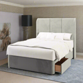 York 3 Panel Top Curve Wing Bespoke Headboard Divan Base Storage Bed with Mattress Options-Divan Bed-Chic Concept