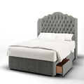 Amelia Chesterfield Top Curve Wing Bespoke Headboard Divan Base Storage Bed with Mattress Options-Divan Bed-Chic Concept