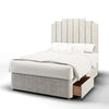 Art Deco Vertical Panels Metal Gold Strips Bespoke Headboard Kids Divan Bed with Mattress Options-Divan Bed-Chic Concept
