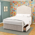 Amelia Bespoke Plain Curved Tall Headboard Kids Divan Bed Base with Mattress Options-Divan Bed-Chic Concept