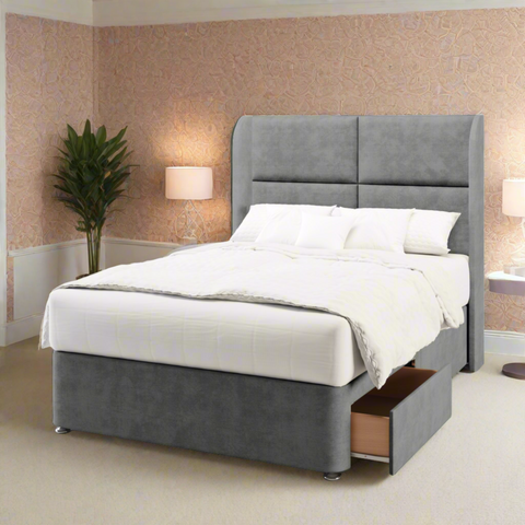 Quadrant Top Curve Wing Bespoke Headboard Divan Base Storage Bed with Mattress Options-mws_apo_generated-Chic Concept