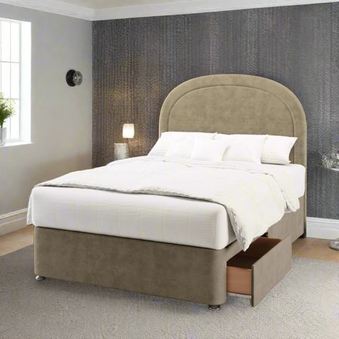 Savona Arched Border Bespoke Headboard Divan Bed Base with Storage Options-Divan Bed-Chic Concept