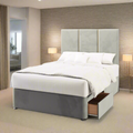 York Three Panel Metal Gold Strip Tall Headboard Kids Divan Base Storage Bed & Mattress Options-Divan Bed-Chic Concept