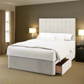 Dormeo Vertical Panels Buttoned Tall Headboard Divan Bed Base with Mattress Options-Divan Bed-Chic Concept