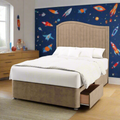 Wave Vertical Lines Border Headboard Kids Divan Bed Base with Mattress Options-Divan Bed-Chic Concept