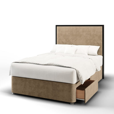 Metal Frame Border Plain Bespoke Headboard Kids Divan Bed Base with Mattress Options-Divan Bed-Chic Concept