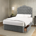 Amelia Bespoke Traditional Chesterfield Buttoned Tall Headboard Divan Bed Base with Mattress Options-Divan Bed-Chic Concept