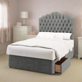 Amelia Bespoke Traditional Chesterfield Buttoned Tall Headboard Kids Divan Bed Base with Mattress Options-Divan Bed-Chic Concept