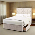 Descent Chevron Design Bespoke Tall Headboard Divan Bed Base with Mattress Options-Divan Bed-Chic Concept