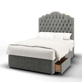 Amelia Bespoke Traditional Chesterfield Buttoned Tall Headboard Kids Divan Bed Base with Mattress Options-Divan Bed-Chic Concept