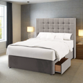 Aspen Large Cubic Straight Wing Bespoke Headboard Divan Base Storage Bed with Mattress Options-Divan Bed-Chic Concept