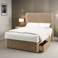 Vienna Fluted Middle Curve Wing Bespoke Headboard Divan Base Storage Bed with Mattress Options-Divan Bed-Chic Concept