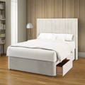 Havana Multi Vertical Panel Straight Wing Bespoke Headboard Divan Base Storage Bed with Mattress Options-Divan Bed-Chic Concept