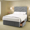 Ascent Chevron Design Bespoke Tall Headboard Divan Bed Base with Mattress Options-Divan Bed-Chic Concept