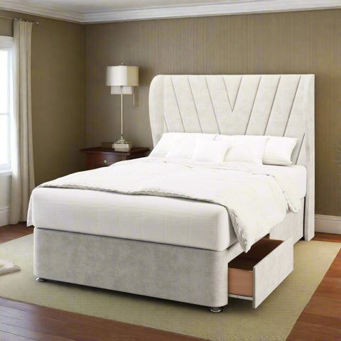 Victory Middle Curve Wing Bespoke Headboard Divan Base Storage Bed with Mattress Options-mws_apo_generated-Chic Concept