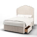 Amelia Middle Curve Wing Bespoke Headboard Divan Base Storage Bed with Mattress Options-Divan Bed-Chic Concept