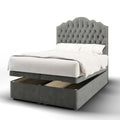 Amelia Chesterfield Fabric Upholstered Tall Headboard with Ottoman Storage Bed & Mattress Options-Ottoman Bed-Chic Concept