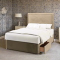 Victoria Plain Border Tall Headboard Divan Bed Base with Mattress Options-Divan Bed-Chic Concept