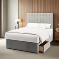 Dormeo Vertical Panels Buttoned Tall Headboard Divan Bed Base with Mattress Options-Divan Bed-Chic Concept