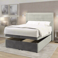 Eden Horizontal Panel Fabric Upholstered Serenity Winged Headboard with Ottoman Storage Bed & Mattress Options-Ottoman Bed-Chic Concept