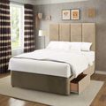 Brooklyn Four Panel Metal Gold Strip Headboard Kids Divan Bed Base with Mattress Options-Divan Bed-Chic Concept