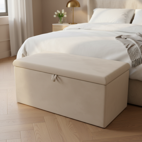Plain Top Ottoman Storage Box-Ottoman Box-Chic Concept