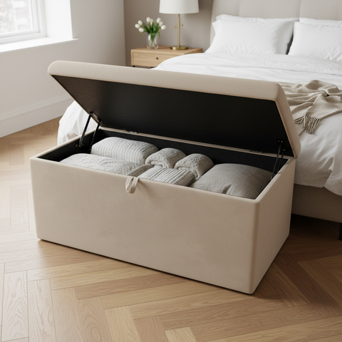Plain Top Ottoman Storage Box-Ottoman Box-Chic Concept