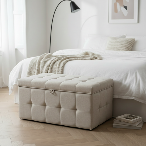 4 Sided Cubic Ottoman Storage Box-Ottoman Box-Chic Concept