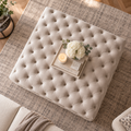 Large Square Chesterfield Buttoned Footstool-Footstool-Chic Concept