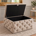 Small Square Chesterfield Buttoned Footstool-Footstool-Chic Concept