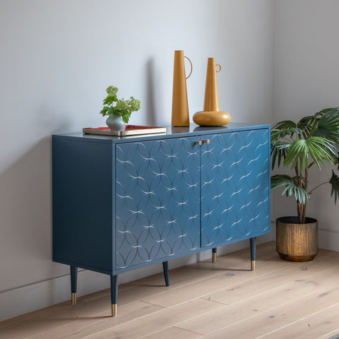 Holbrook Blue 2 Door Cabinet-Bedside Cabinet-Chic Concept