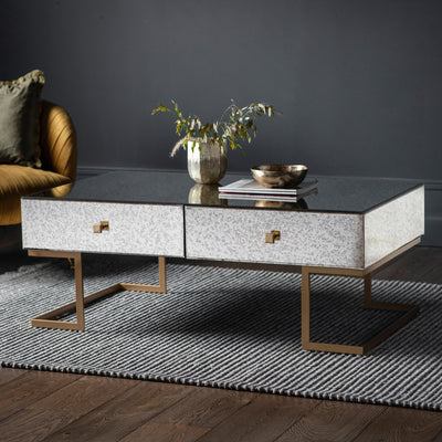 Amberley Antique Gold and Silver 4 Drawer Coffee Table-Coffee Table-Chic Concept