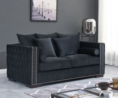 Black Velvet Moscow Sofa Sets-Fabric Sofa-Chic Concept