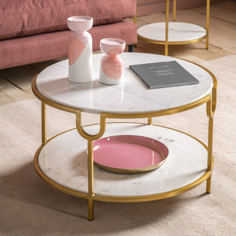 Weston Gold and White Coffee Table-Coffee Table-Chic Concept