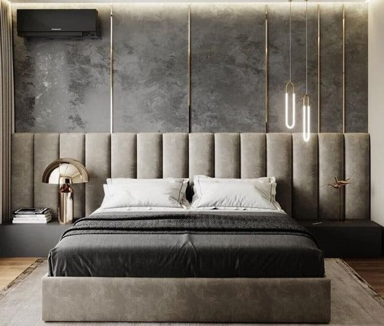 New Low Vertical Wall Panels Bespoke Wall Mounted Fabric Upholstered W Chic Concept