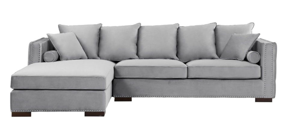 Grey Velvet Moscow Corner Sofa