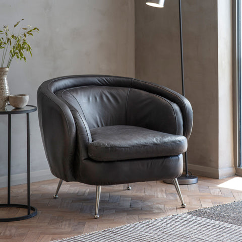 Black Tesoro Tub Chair-Occasional Chair-Chic Concept