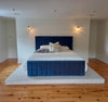 Vertico Royal Blue Sleigh Bed-Bed-Chic Concept