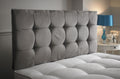 Large Cubic Buttoned Fabric Upholstered Bespoke Low Headboard-Low Headboard-Chic Concept