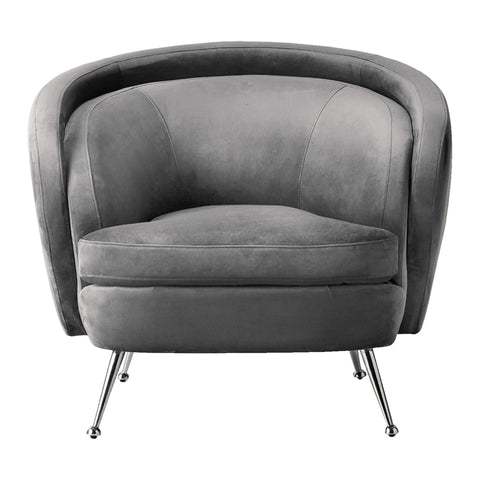 Grey Velvet Tesoro Tub Chair-Occasional Chair-Chic Concept