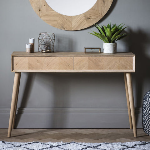Milano Oak 2 Drawer Console Table-Console Table-Chic Concept