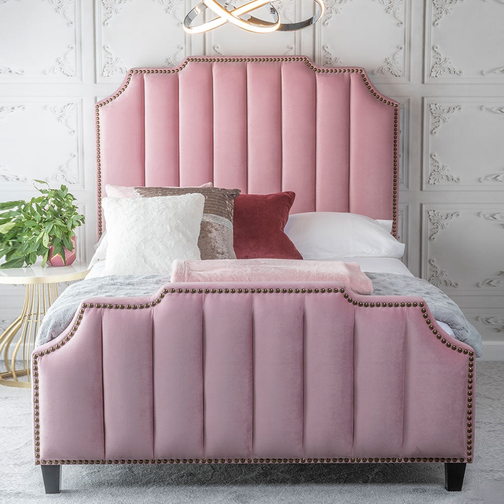 Pink sleigh deals bed