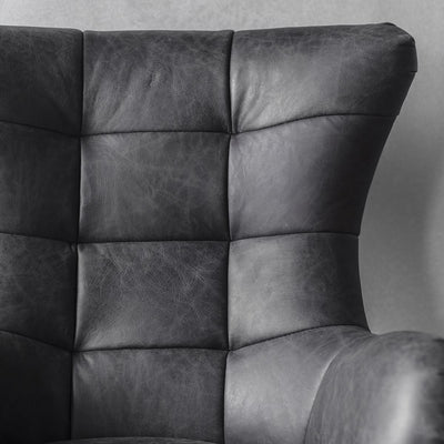 Bristol Black Leather Swivel Chair-Occasional Chair-Chic Concept