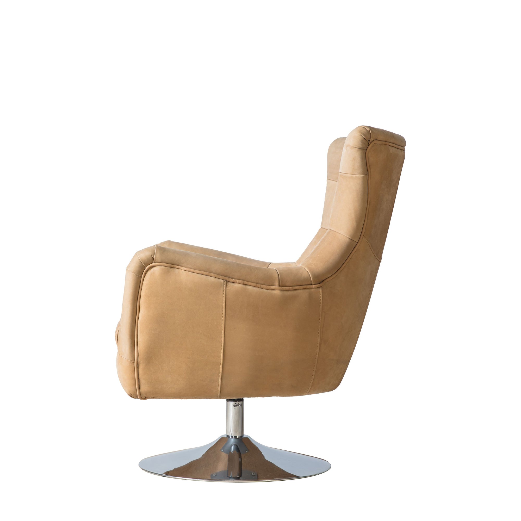 Tan leather 2024 swivel chair