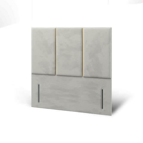 York Three Panel Metal Gold Strip Tall Headboard Divan Base Storage Bed & Mattress Options-Divan Bed-Chic Concept