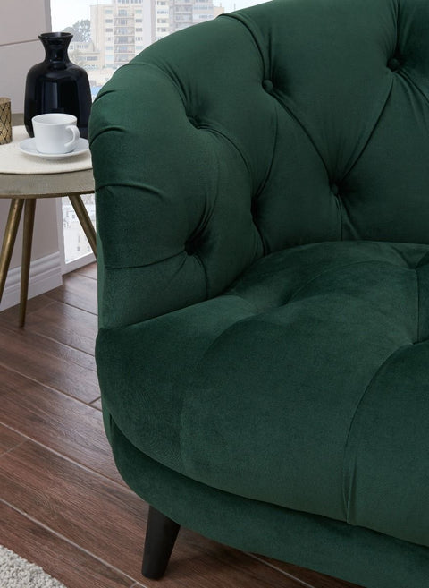 Seattle Green Velvet Chesterfield Love Seat-Fabric Sofa-Chic Concept